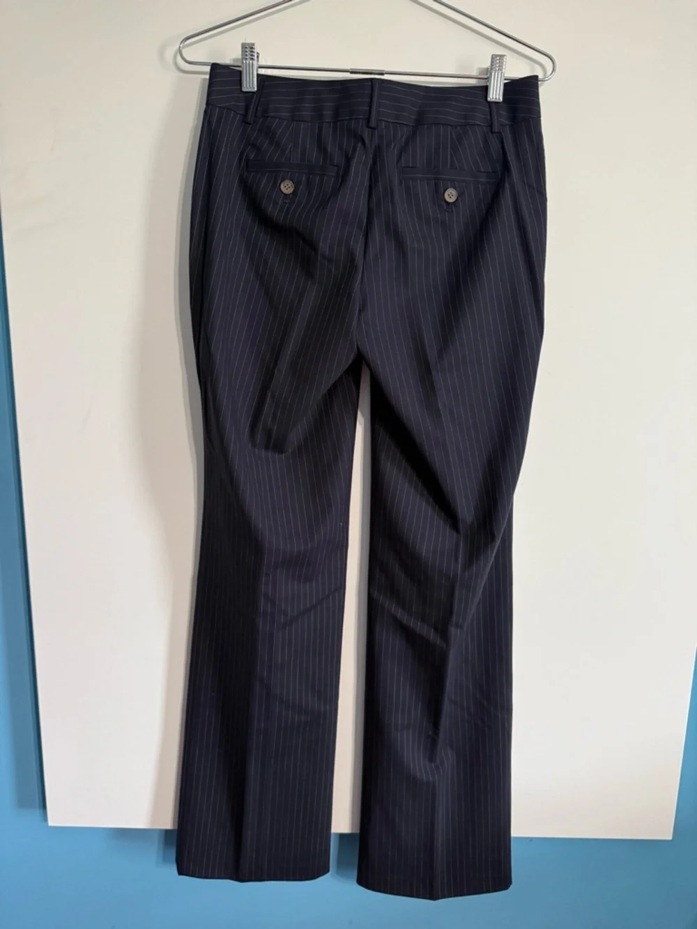 J.Crew Women's Suit Set Navy Blue Pinstripe Wool Blazer (Sz 8) & Pants (Sz 2)
